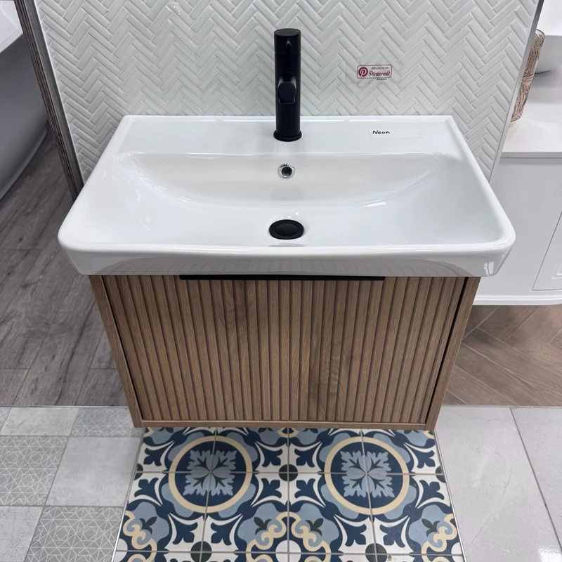 Josef Martin Lyon 600mm Wall Hung Vanity Unit & Inset Basin - Acousta Oak