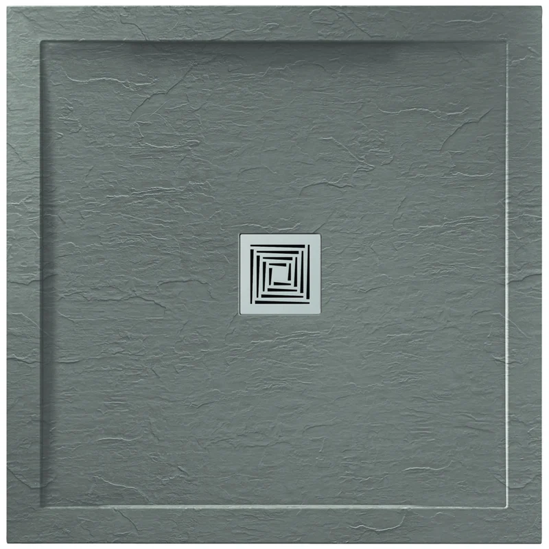Aquadart Aqualavo 800 x 800mm Square Slate Effect Tray - Grey