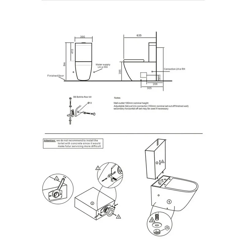 Bergo 600mm Vanity Unit, Tap & Toilet En-suite Deal