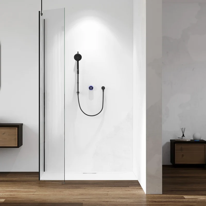 Aqualisa Smart Glo Digital Shower - Single Outlet with Riser Rail Concealed Gravity Pumped - Black