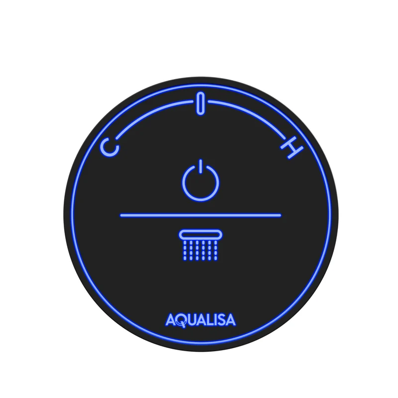 Aqualisa Smart Glo Digital Shower - Single Outlet with Riser Rail Concealed HP/Combi - Black