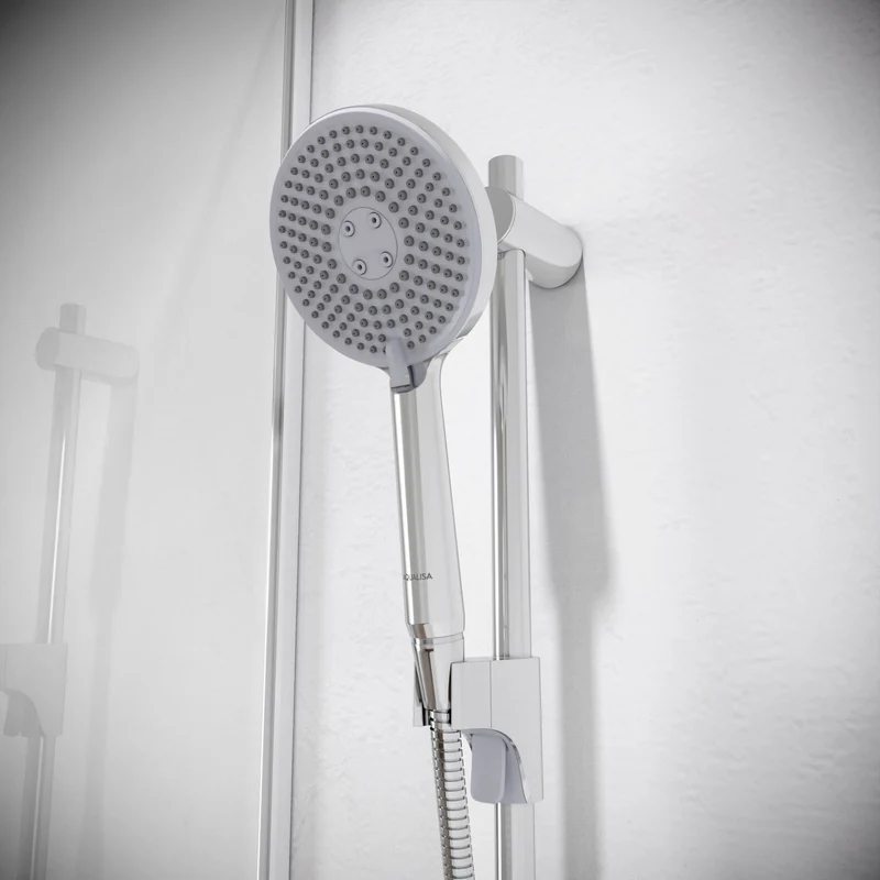 Aqualisa Smart Glo Digital Shower - Dual Outlet with Riser Rail and Fixed Ceiling Head (Concealed) Gravity Pumped - Chrome