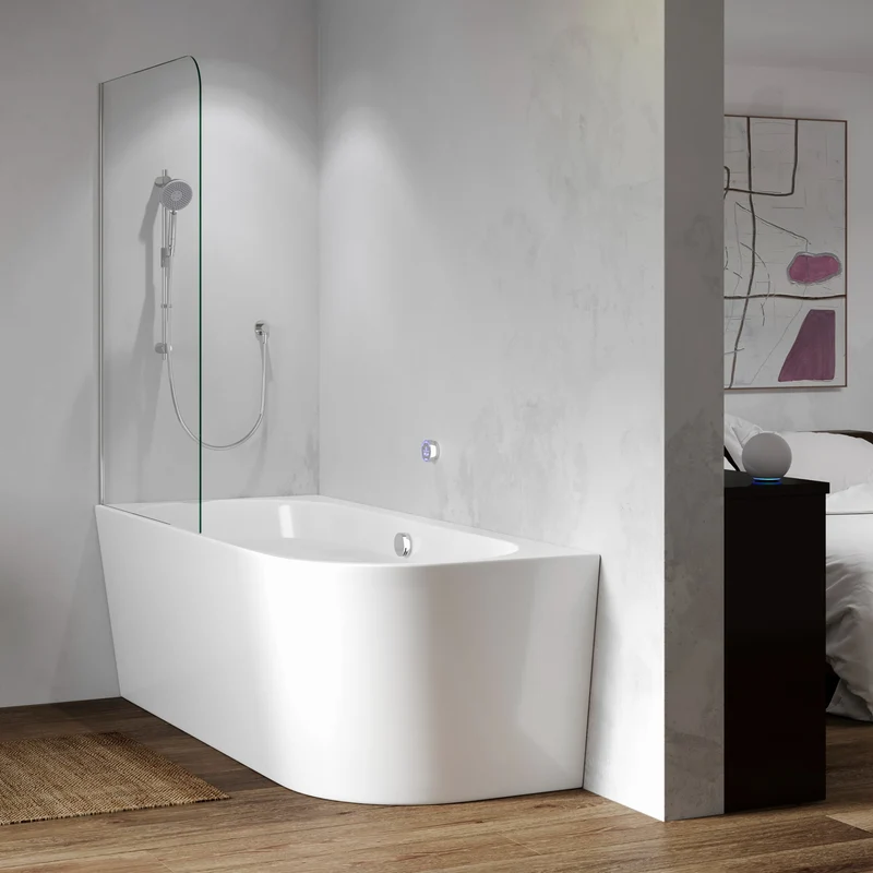Aqualisa Smart Glo Digital Shower - Dual Outlet with Riser Rail and Bath Fill (Concealed) Gravity Pumped - Chrome