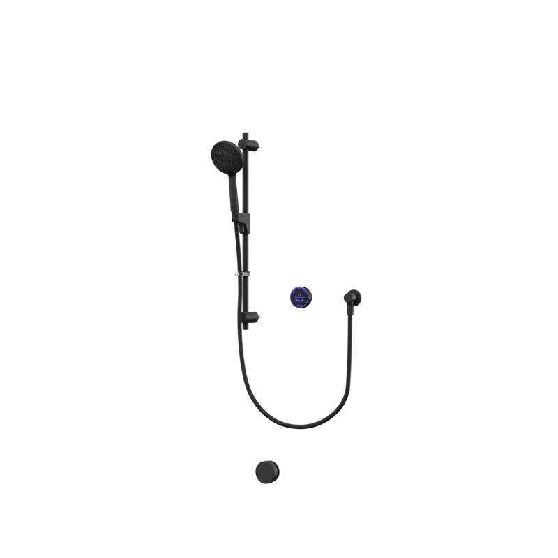 Aqualisa Smart Glo Digital Shower - Dual Outlet with Riser Rail and Bath Fill (Concealed) Gravity Pumped - Black