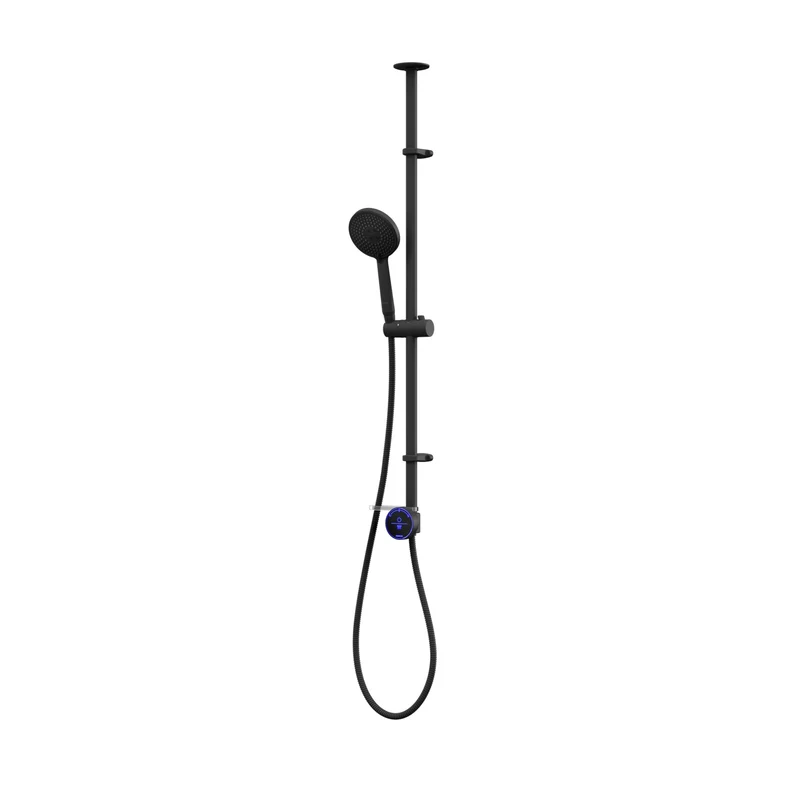 Aqualisa Smart Glo Digital Shower - Single Outlet with Riser Rail Exposed Gravity Pumped - Black