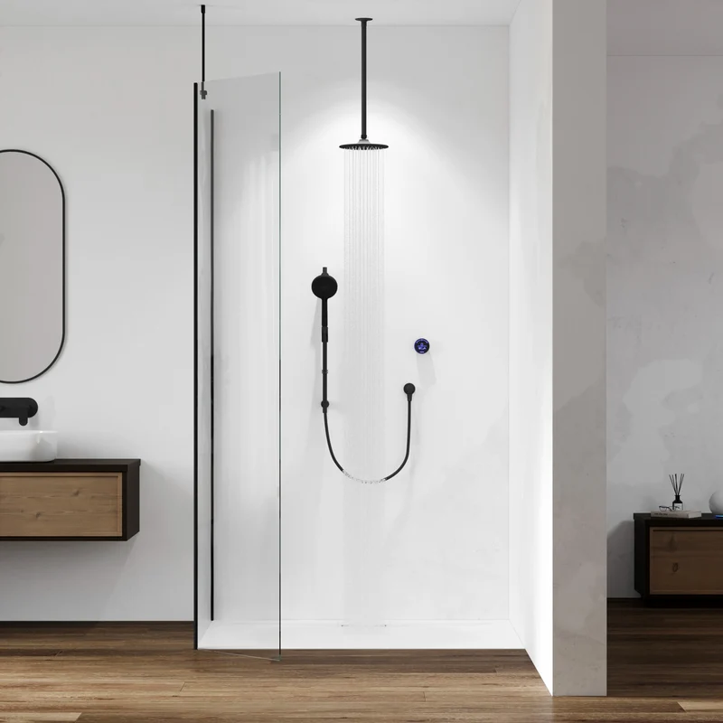 Aqualisa Smart Glo Dual Head Concealed Digital Shower - HP/Combi Black