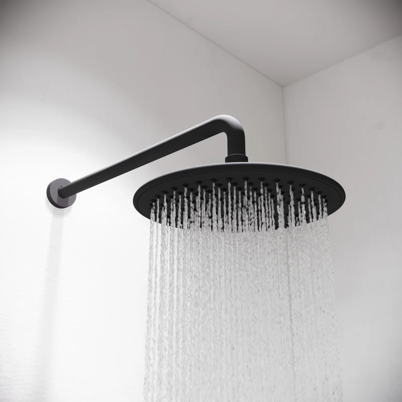Aqualisa Smart Glo Digital Shower - Dual Outlet with Riser Rail and Fixed Wall Head (Concealed) Gravity Pumped - Black