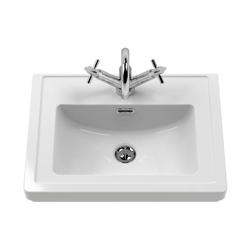 Hudson Reed Bexley 500mm Floor Standing Vanity & Basin 1th Trad Cool Grey MDF Vinyl Smooth Matt 865x531x406mm