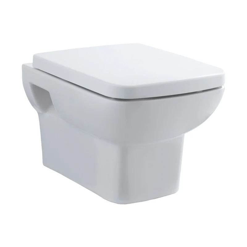 Hudson Reed Arlo Wall Hung Pan & Seat Contemp Gloss White Vitreous China 420x350x525mm