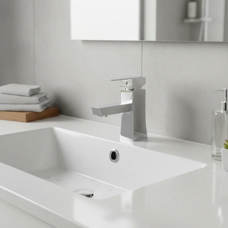 Haworth Modern Square Basin Mixer - Chrome