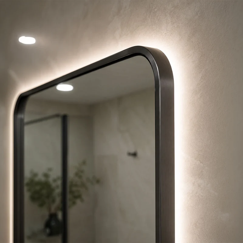 Gun Metal Frame 1200mm x 600mm Backlit LED Mirror with Colour Change