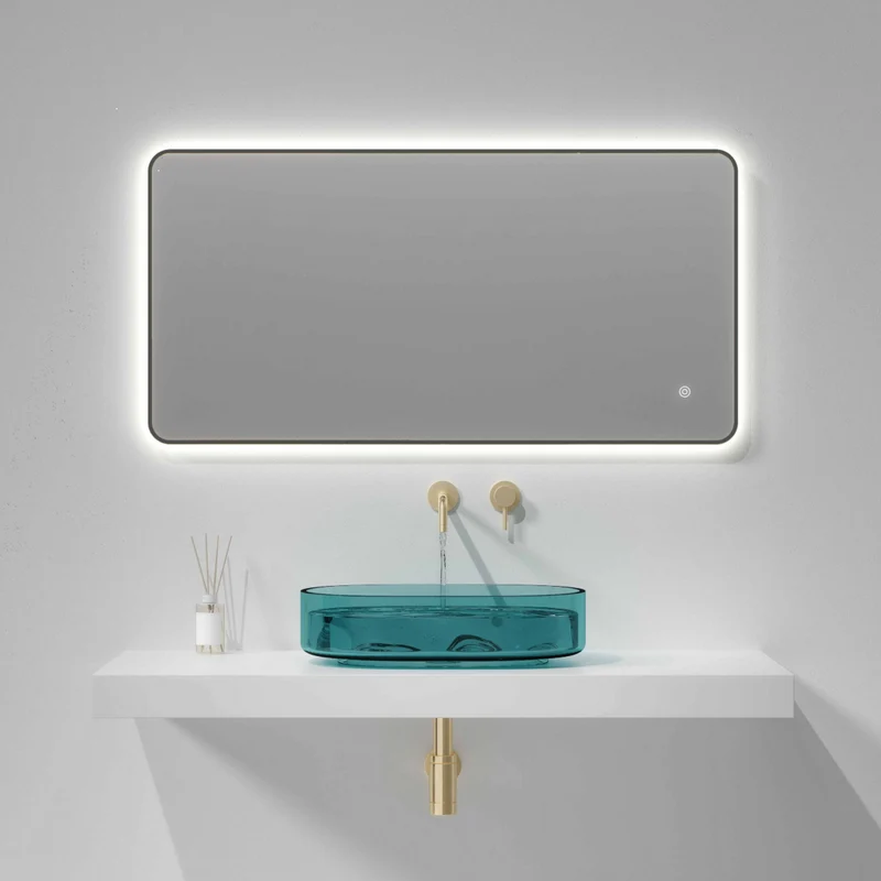 Gun Metal Frame 1200mm x 600mm Backlit LED Mirror with Colour Change