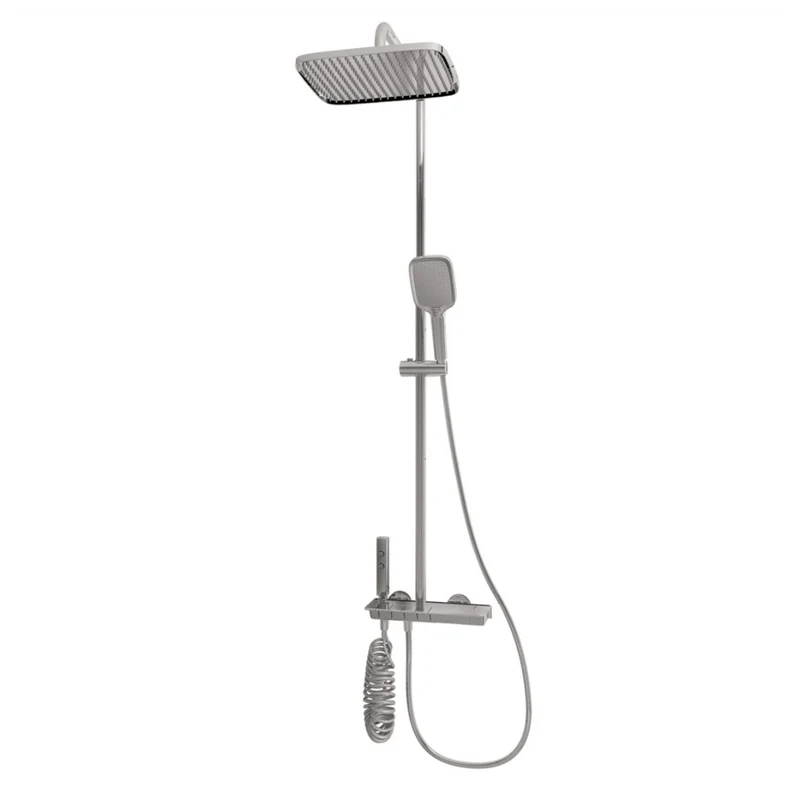 Exposed Thermostatic Shelf Shower Set - Chrome