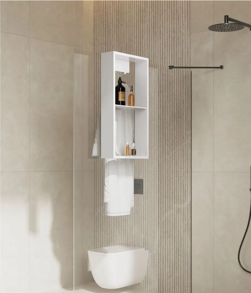 Eliseo Ricci 630mm x 330mm Hanging Shower Shelf - White