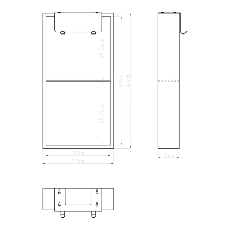 Eliseo Ricci 630mm x 330mm Hanging Shower Shelf - White