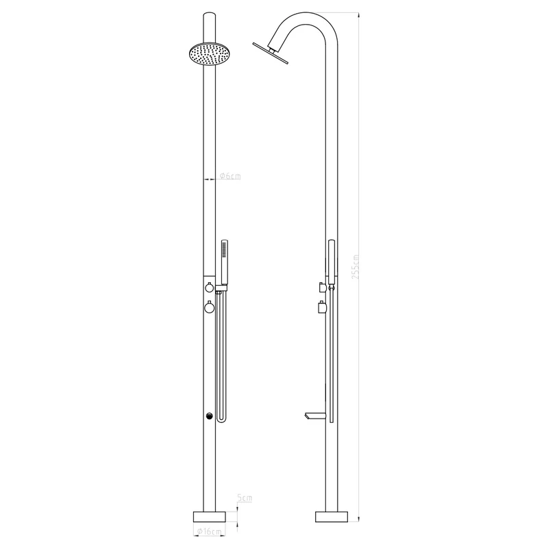 Eliseo Ricci Eden 2300mm Outdoor Rain Shower