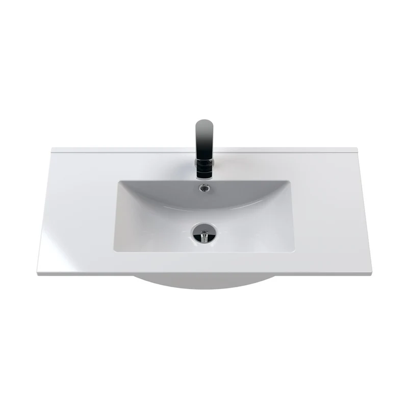 Hudson Reed Juno 800mm Floor Standing 2 Door Vanity & Basin 2 Contemp Metallic Slate MFC Textured Matt 818x800x390mm