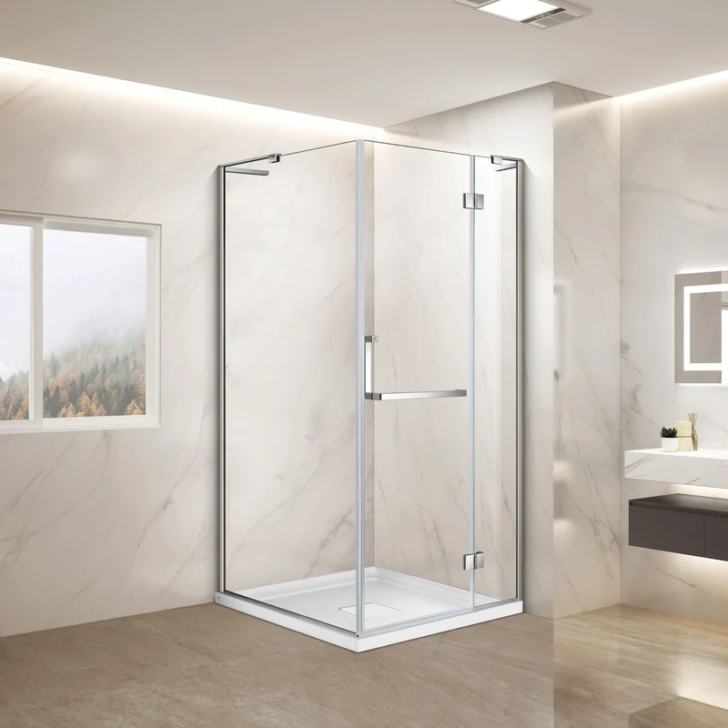 Douche (Base et Vitres inclus) chrome 36"X36" en coin