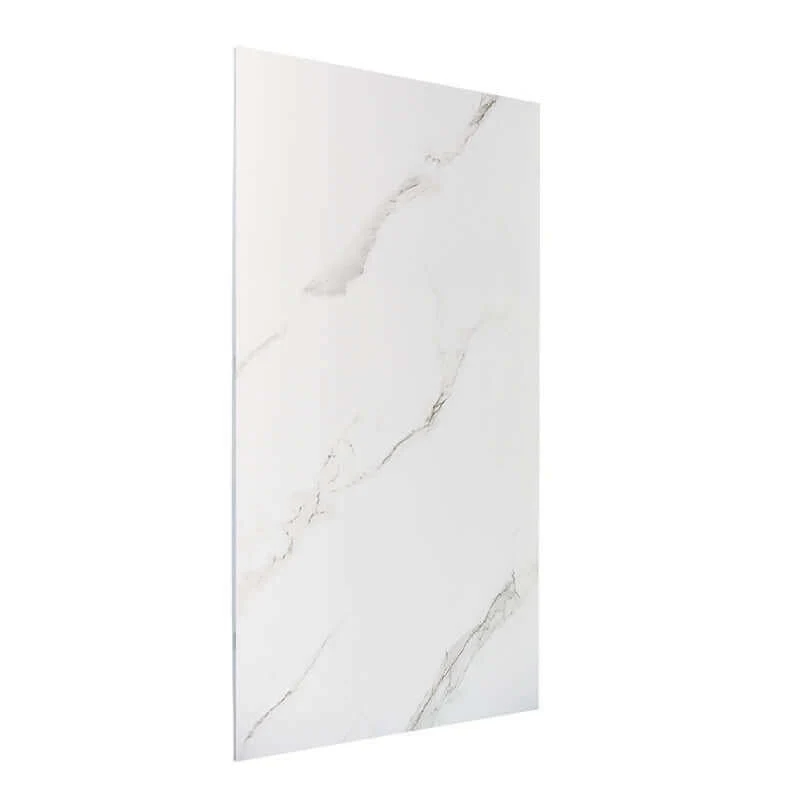 Mur de douche en PVC effet marbre blanc lustré 48 po x 96 pouce