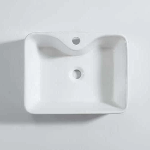 Lavabo rectangulaire 622, porcelaine 19 x 14 3/4 x 5 1/4 po, blanc
