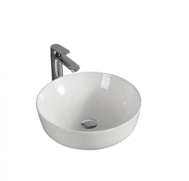 Lavabo rond 673, porcelaine 16 1/2 x 5 1/2 po, blanc