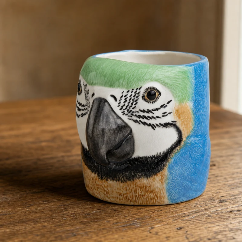 Papegøje vase i stentøj, blyantholder – Quail