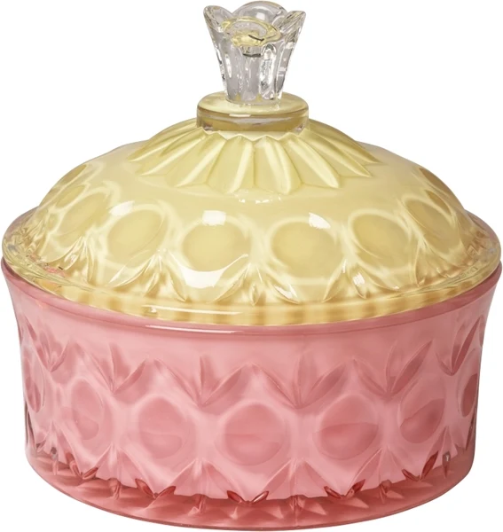 Bonbonniere i glas, pink/gul – EJA