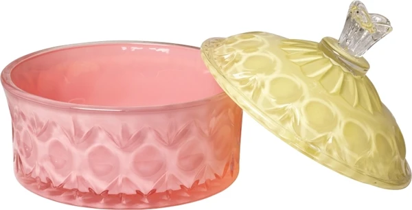 Bonbonniere i glas, pink/gul – EJA