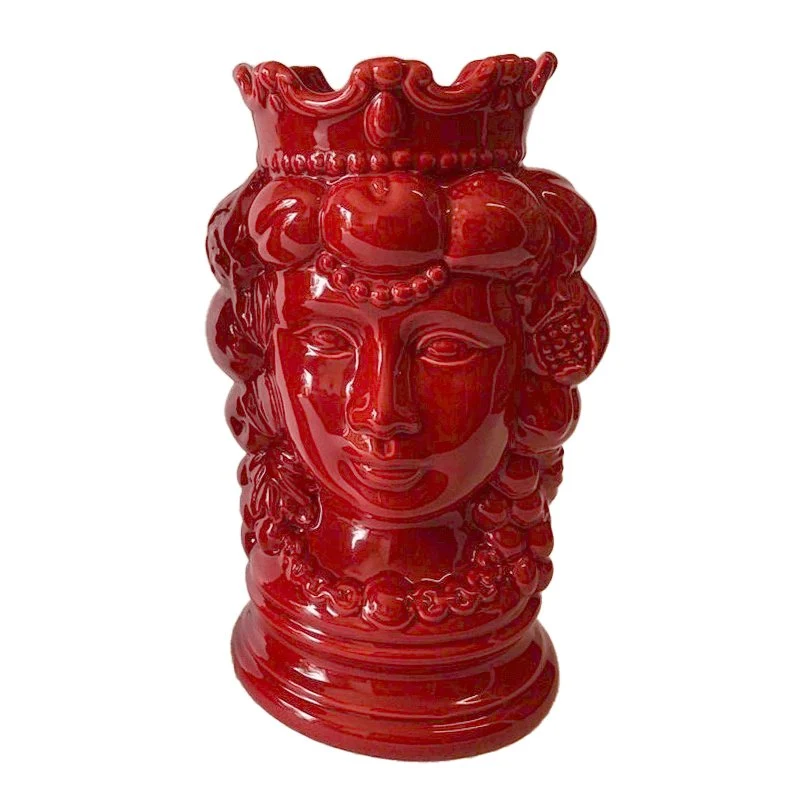 Rød kvinde vase i keramik – 30 cm (Testa di Moro)