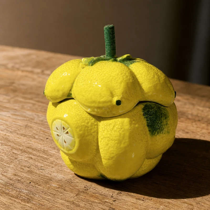 Italiensk citron krukke i keramik