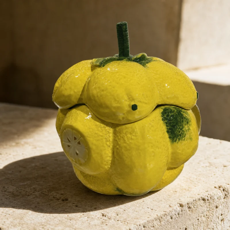 Italiensk citron krukke i keramik