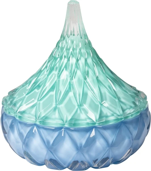 Bonbonniere i glas, blå/lysegrøn – EJA