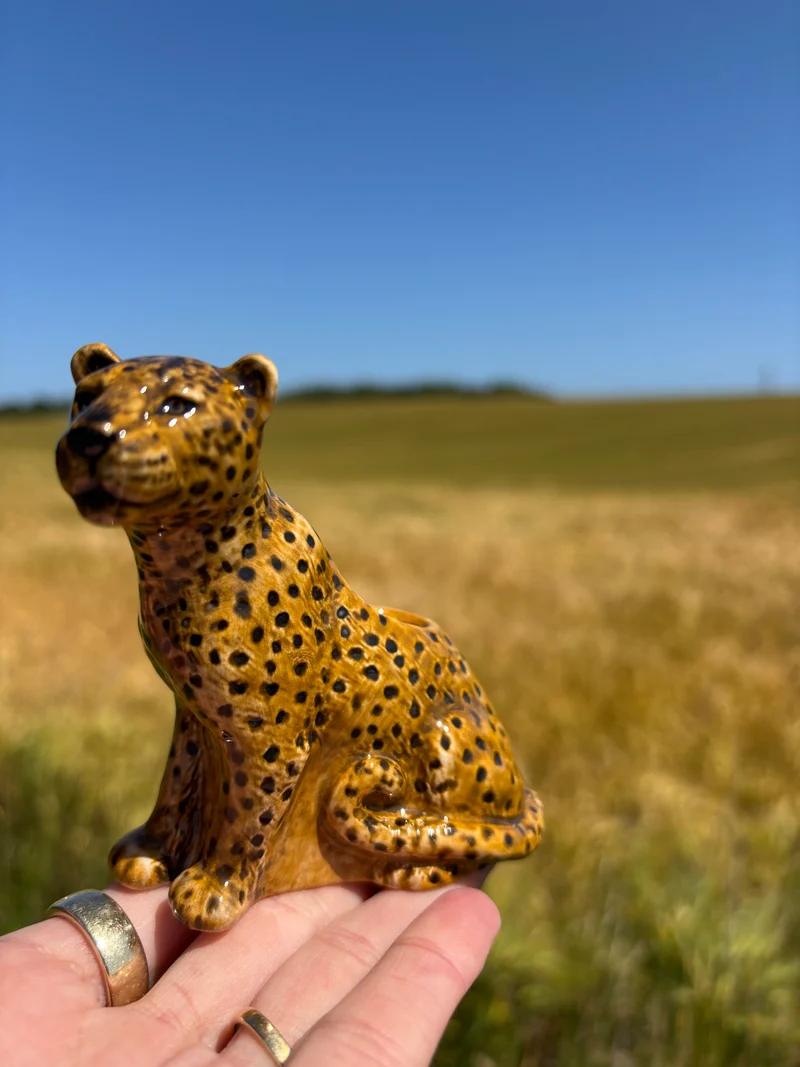Leopard vase i stentøj, mini – Quail