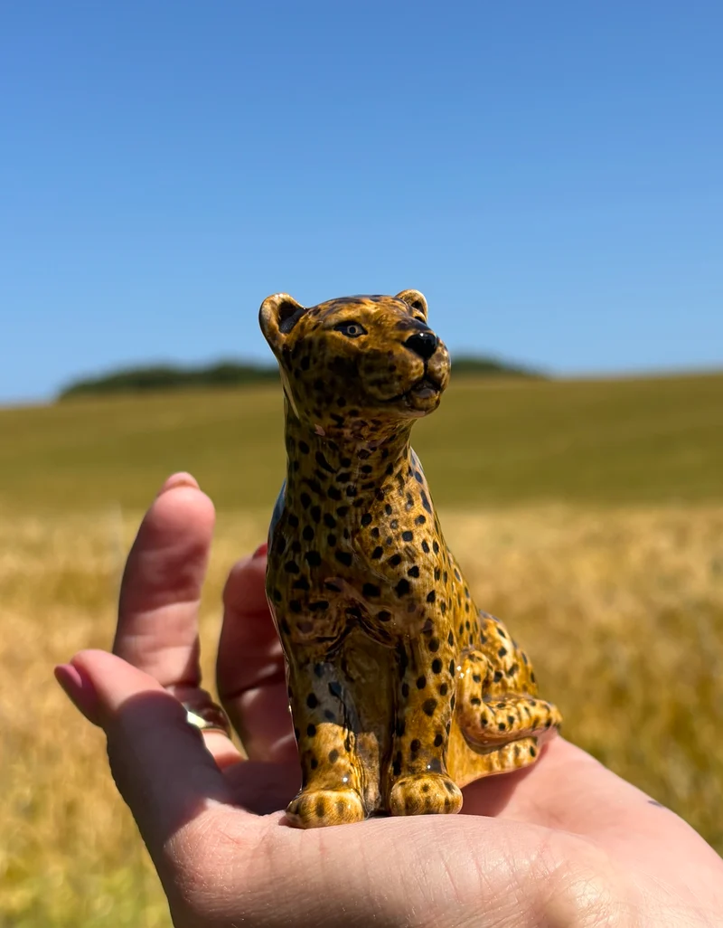 Leopard vase i stentøj, mini – Quail