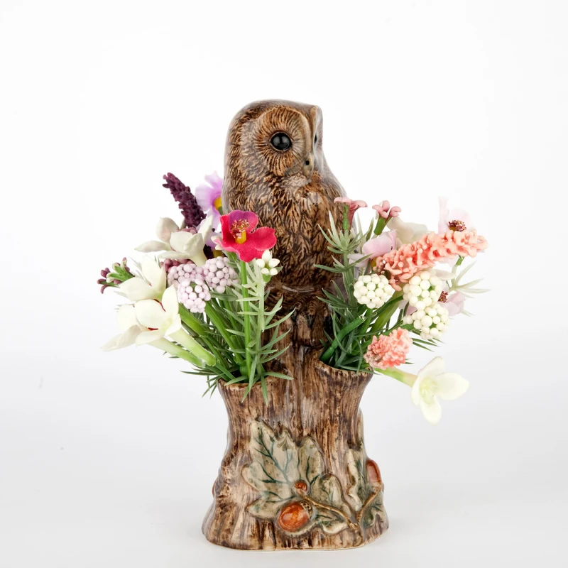 Ugle vase i stentøj, lille – Quail