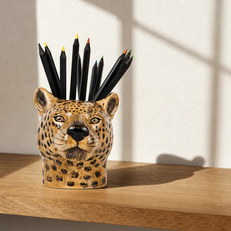 Leopard vase i stentøj, lille – Quail