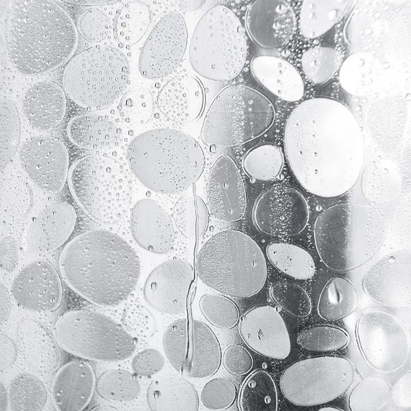 Rideau de douche transparent effet galets