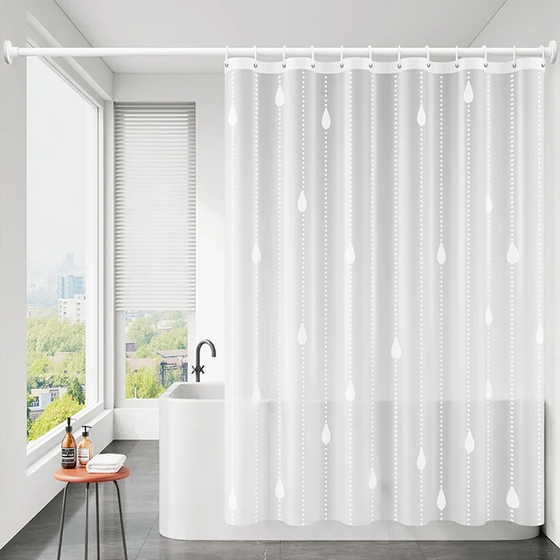 Rideau de douche transparent effet gouttes de pluie