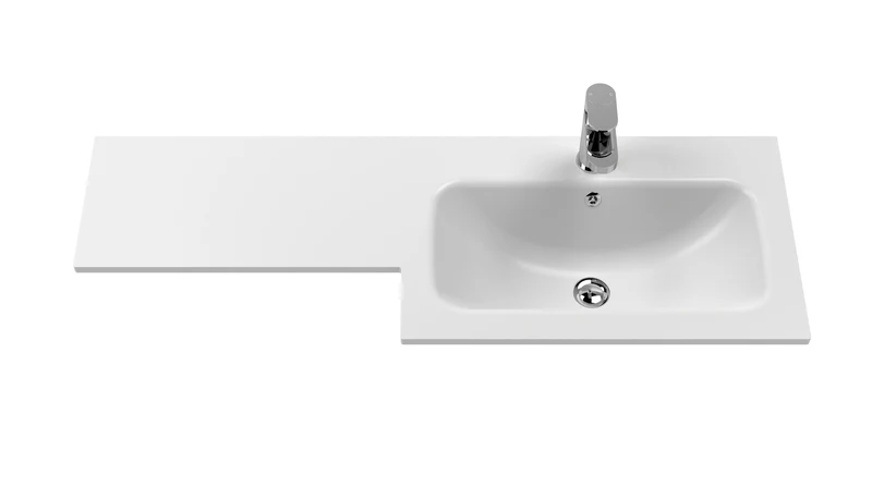 Lana 1100mm Basin & WC Combination Unit With White Stone Basin Right Hand - Midnight Blue Satin