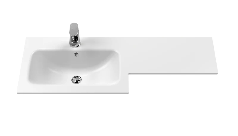 Lana 1100mm Basin & WC Combination Unit With White Stone Basin Left Hand - Anthracite Woodgrain