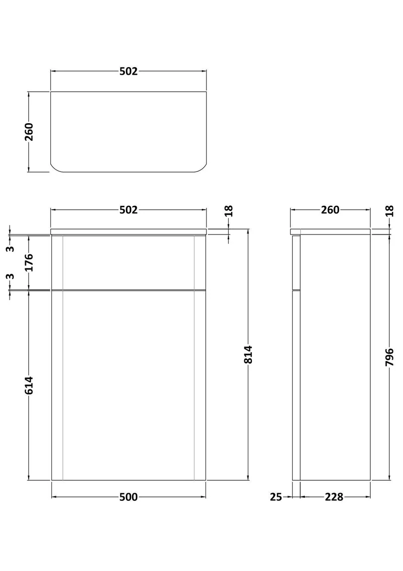 Core 505 x 260mm WC Unit - Autumn Oak Woodgrain
