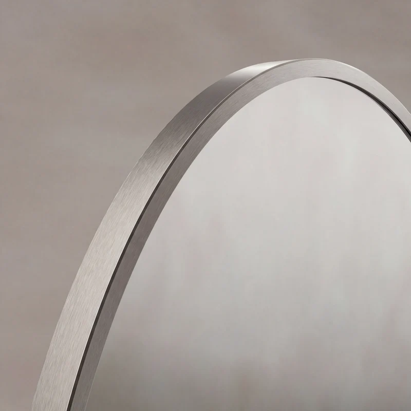 Delphine Oval Mirror 55 x 80cm - Brushed Nickel
