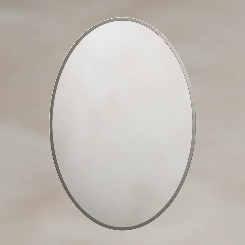 Delphine Oval Mirror 55 x 80cm - Brushed Nickel