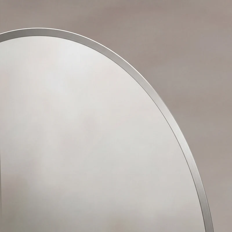 Delphine Oval Mirror 55 x 80cm - Brushed Nickel
