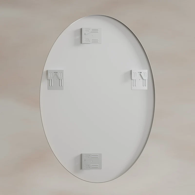 Delphine Oval Mirror 55 x 80cm - Brushed Nickel