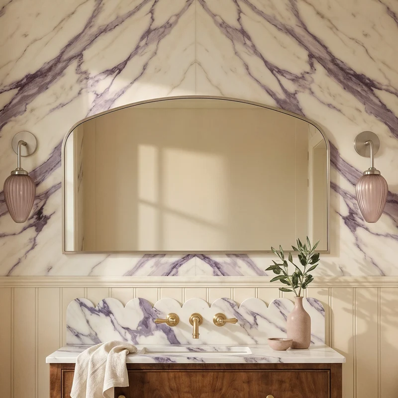 Delphine Overmantel Arch Mirror 120 x 70cm - Brushed Nickel