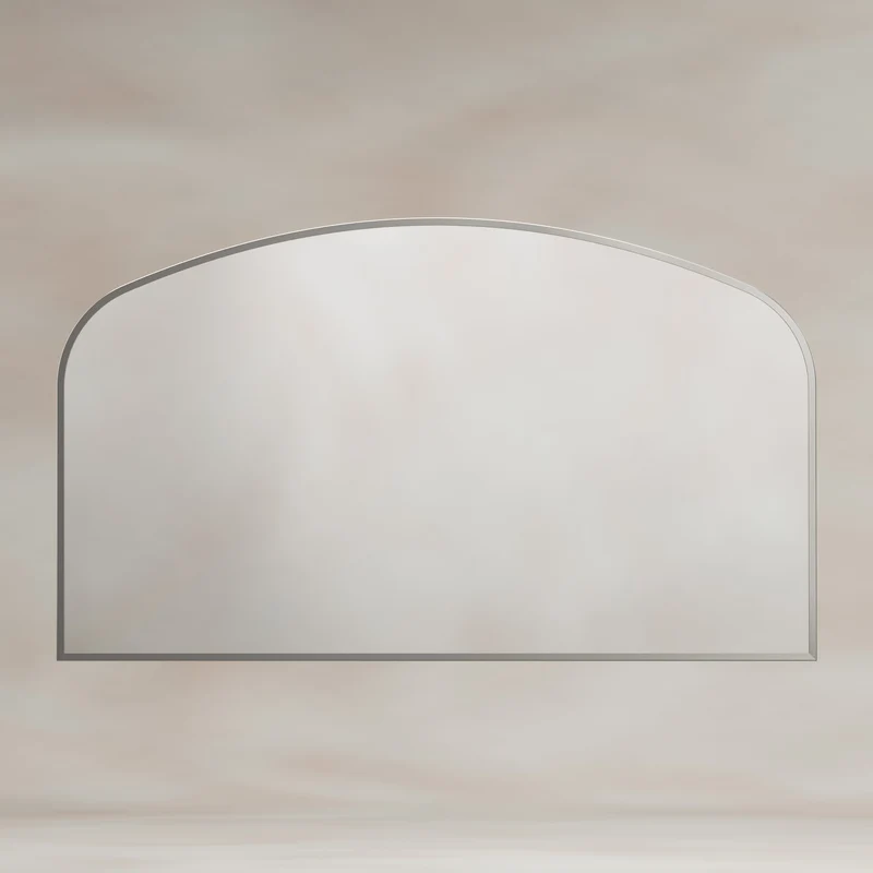 Delphine Overmantel Arch Mirror 120 x 70cm - Brushed Nickel