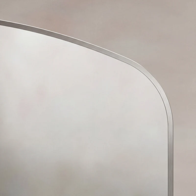 Delphine Overmantel Arch Mirror 120 x 70cm - Brushed Nickel