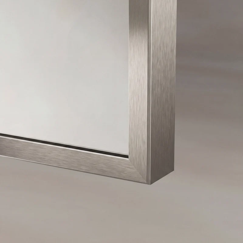 Delphine Overmantel Arch Mirror 60 x 90cm - Brushed Nickel