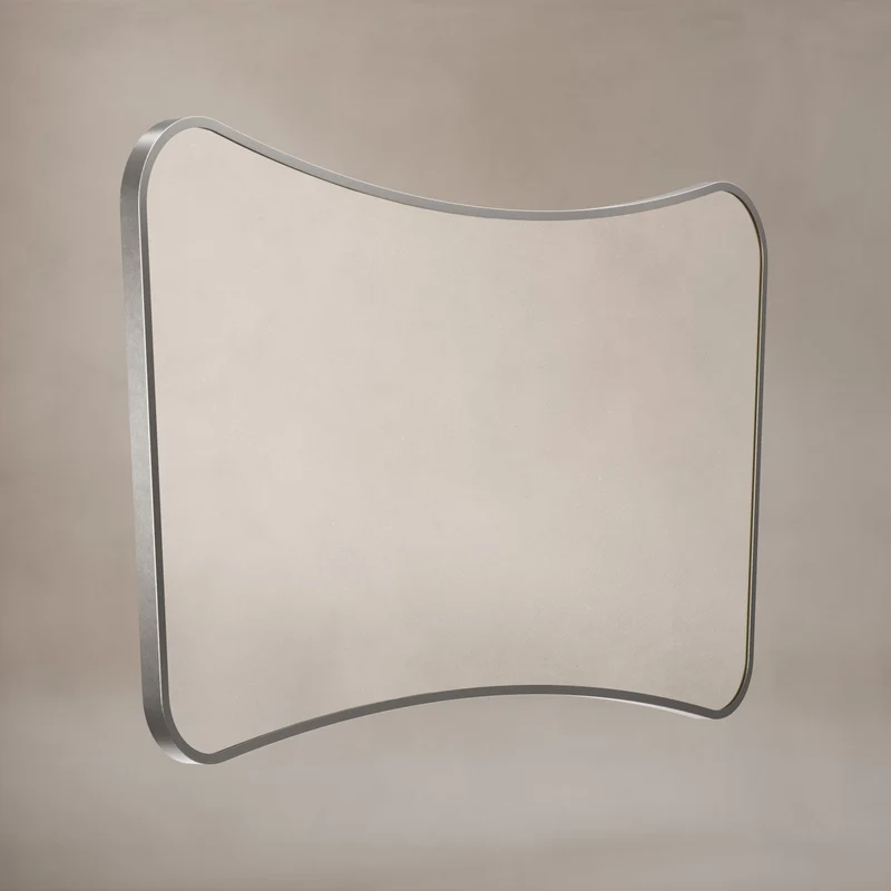Delphine Curve Mirror 120 x 70cm - Brushed Nickel